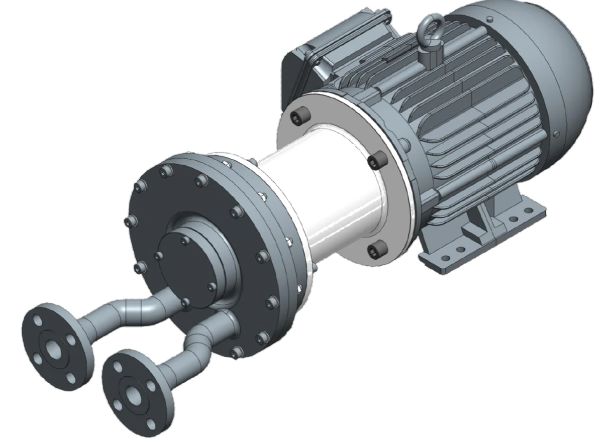 High-pressure natural gas booster, 3D rendering