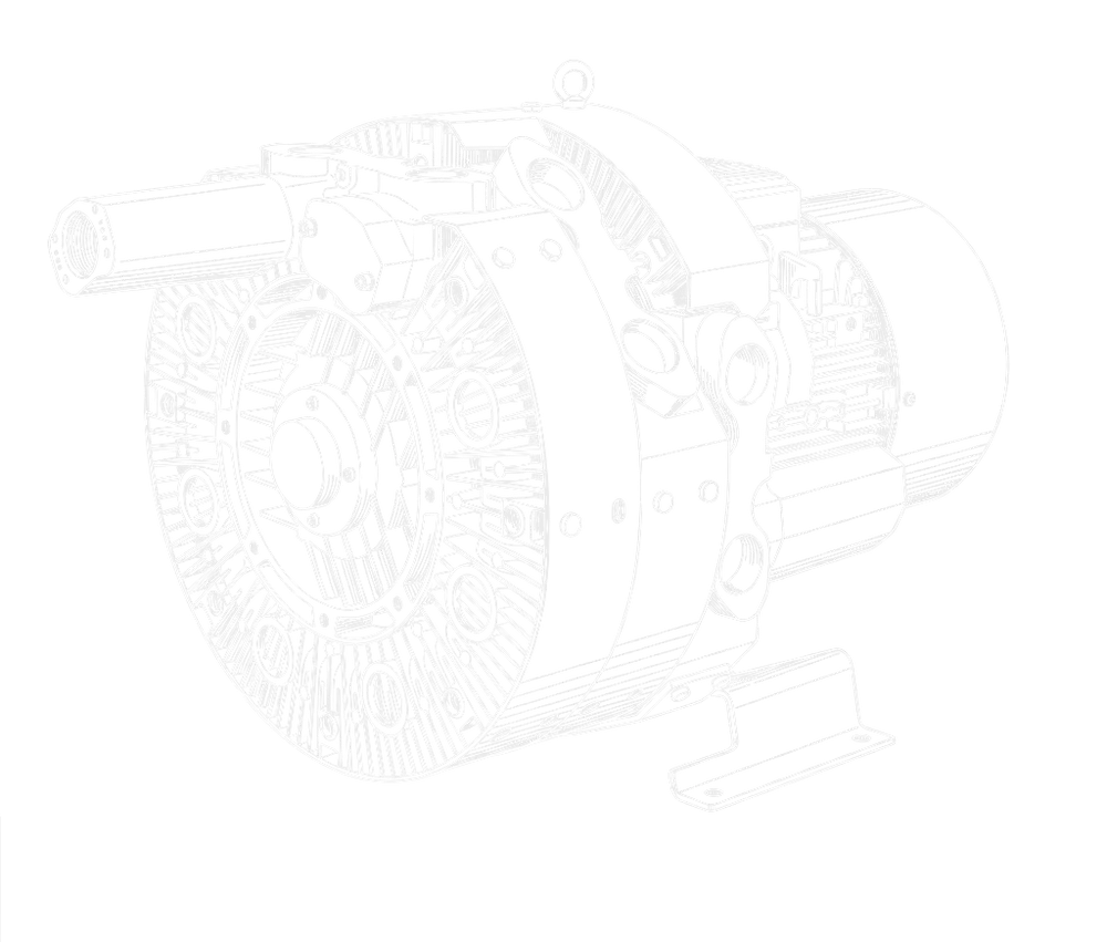 Technical drawing of a side-channel regenerative blower